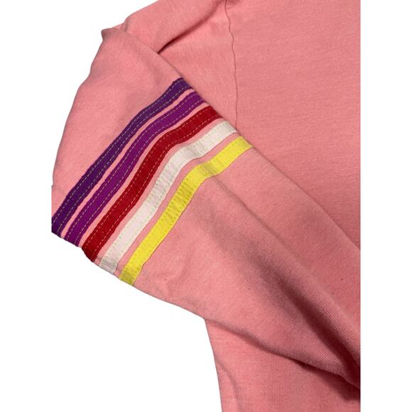 Aviator Nation Pink Smiley Face Crewneck Sweatshirt Size M - Picture 4 of 7